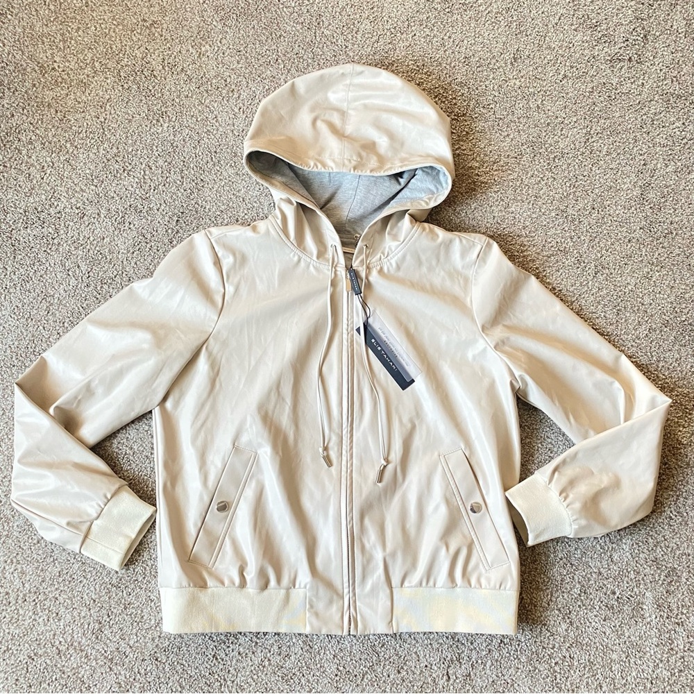 ELIE TAHARI Sz:M NEW Cream Hooded Jacket